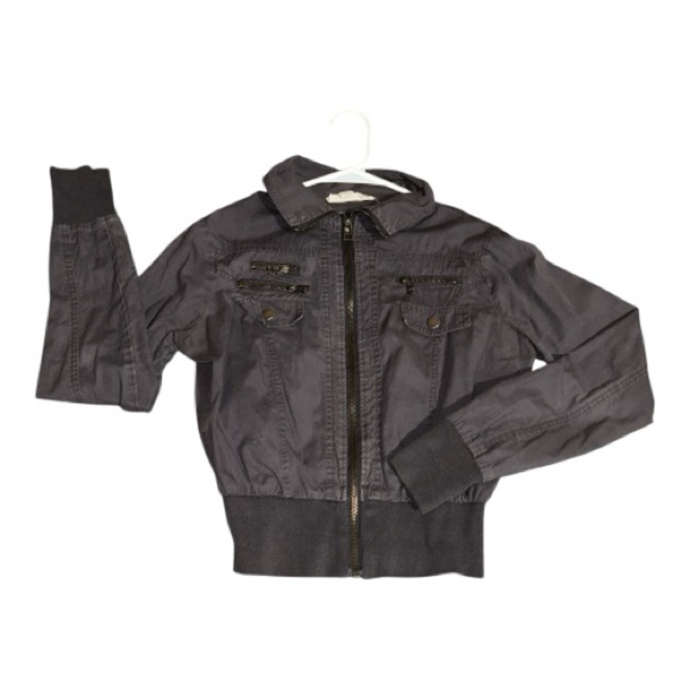 Active Basic Charcoal Bomber Jacket - image 4